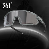361° Photochromic Cycling Sunglasses for Men Women, Auto-Tinting Sport Glasses with Category 0-2 Lens, Lightweight Wraparound Shield Eyewear for Road Biking, Running, Outdoor Sports
