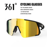 361° Polarized Cycling Sunglasses for Men & Women, TAC Polarized Lenses for High-Definition Vision, UV Protection Sport Glasses, Lightweight Wraparound Shield Eyewear for MTB, Road Bike, Running & Fishing