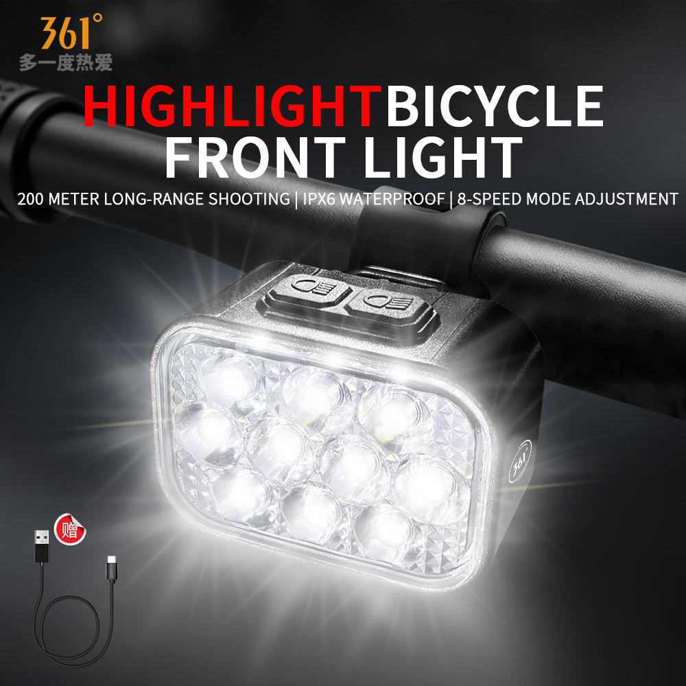 X10-500 10 LED 8+9 Modes Rechargeable Bike Headlight
