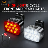 X10-500 10 LED 8+9 Modes Rechargeable Bike Headlight and Taillight