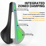 361° YQ-GS800 3D Printed Bike Saddle - Bicycle Nylon 143 2455 mm Bike Seat for Road Bike Mountain Bike Cycling - MTB Gravel Bike Men Women Comfortable Saddles