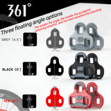 361° Road Cycling Cleats Compatible with Look Keo - 9° Red / 4.5° Grey / 0° Black