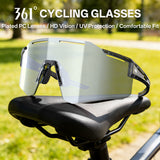 361° Cycling Sunglasses for Men Women, HD Polarized Sports Glasses with UV400 Protection, Lightweight Wraparound Shield Eyewear for Road Bike Riding, MTB, Running, Fishing