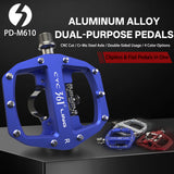 361 °  Mountain Bike Pedals PD-M680 Clip in Clipless Flat Combo Dual Sided - Road Bike MTB Sealed Bearing Bicycle Clips Pedal Compatible with Shimano SPD Cleats