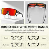 361° Photochromic Cycling Sunglasses for Men Women, Fit Over Prescription Glasses, Myopia Overglasses with Automatic Color Changing Lens, Lightweight Large Frame Sport Eyewear for Riding, Running