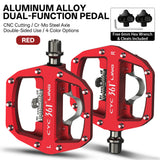 361 °  Mountain Bike Pedals PD-M680 Clip in Clipless Flat Combo Dual Sided - Road Bike MTB Sealed Bearing Bicycle Clips Pedal Compatible with Shimano SPD Cleats