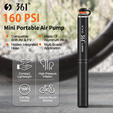 361° YQ-MBP-01 Mini Portable Air Pump High Pressure Max 160PSI