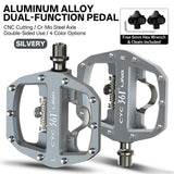 361 °  Mountain Bike Pedals PD-M680 Clip in Clipless Flat Combo Dual Sided - Road Bike MTB Sealed Bearing Bicycle Clips Pedal Compatible with Shimano SPD Cleats