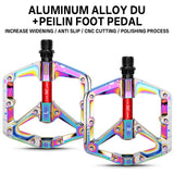 361° Wide Platform Bike Pedals, Aluminum Alloy Flat Pedals with Anti-Slip Pins, Smooth DU+Peilin Bearing System, Lightweight & Durable Design for MTB, Mountain, Commuter & Road Biking