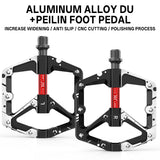 361° Wide Platform Bike Pedals, Aluminum Alloy Flat Pedals with Anti-Slip Pins, Smooth DU+Peilin Bearing System, Lightweight & Durable Design for MTB, Mountain, Commuter & Road Biking