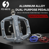 361 °  Mountain Bike Pedals PD-M680 Clip in Clipless Flat Combo Dual Sided - Road Bike MTB Sealed Bearing Bicycle Clips Pedal Compatible with Shimano SPD Cleats