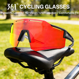 361° Cycling Sunglasses for Men Women, HD Polarized Sports Glasses with UV400 Protection, Lightweight Wraparound Shield Eyewear for Road Bike Riding, MTB, Running, Fishing