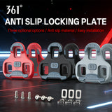 361° Road Cycling Cleats Compatible with Look Keo - 9° Red / 4.5° Grey / 0° Black