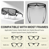 361° Photochromic Cycling Sunglasses for Men Women, Fit Over Prescription Glasses, Myopia Overglasses with Automatic Color Changing Lens, Lightweight Large Frame Sport Eyewear for Riding, Running