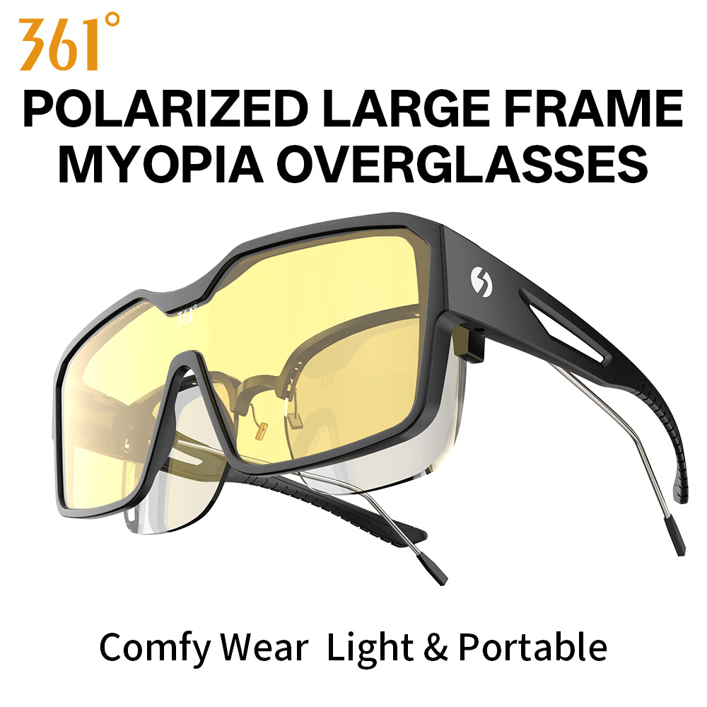 361° Polarized Over Glasses Sunglasses for Men Women, Fit Over Prescription Glasses, Large Frame Myopia Sunglasses, Lightweight Comfort Fit for Driving, Fishing, Sports