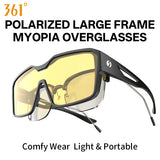 361° Polarized Over Glasses Sunglasses for Men Women, Fit Over Prescription Glasses, Large Frame Myopia Sunglasses, Lightweight Comfort Fit for Driving, Fishing, Sports