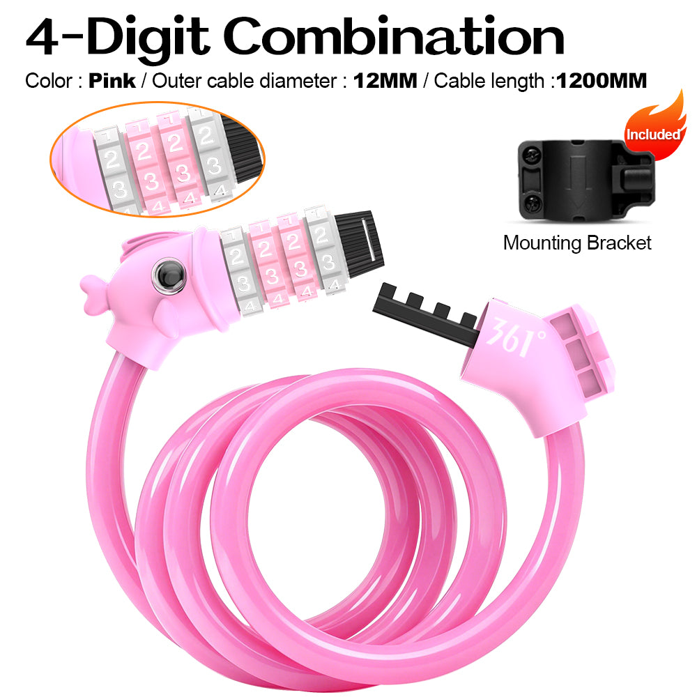 361° YQ-CAL01 4-Digital Combination Cable Lock