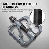 361° Aluminum Alloy Bike Pedals, 3-Bearing Mountain Bike Platform Pedals with Carbon Fiber Bushing & Chromoly Axle, Lightweight Durable Flat Pedals for MTB, Road, Hybrid Bikes