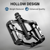361 ° MTB Flat Pedals Mountain Bike Pedals, 3 Bearings CNC Adult Road Bike Pedals, Bicycle Platform Aluminum Alloy Non-Slip Pedal  9/16"
