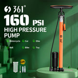 361° YQ-6032B 160PSI High Pressure Bike Floor Pump with Gauge