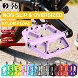 361 ° Mountain Bike Pedals MTB Pedals Flat, Adult Bicycle Road Bike Large Platform Nylon Non-Slip Pedal for Gravel Bike/Hybrid Bike 9/16"