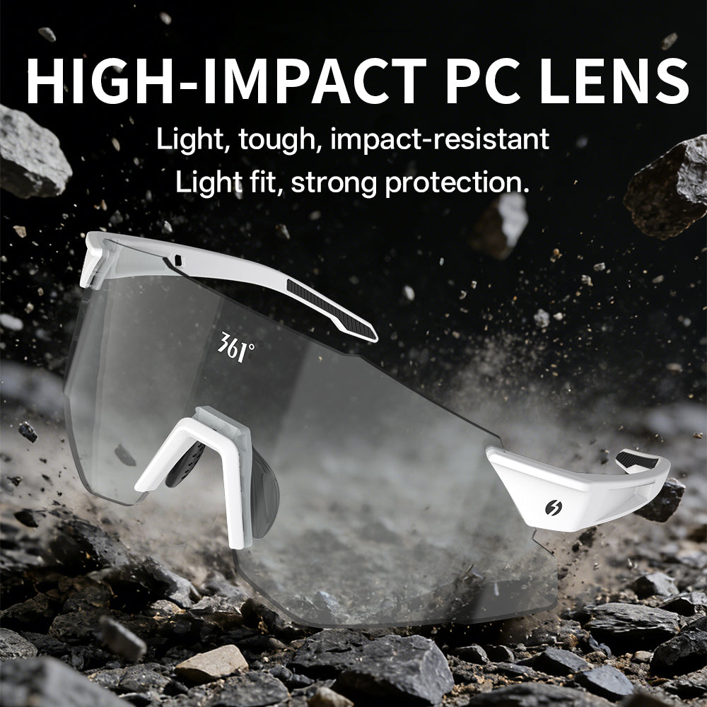 361° Photochromic Cycling Sunglasses for Men & Women, Automatic Color Changing Lens for Day & Night Use, Ultra-Lightweight Sport Glasses with Comfortable Fit for Riding, Running, Fishing