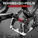361° Wide Platform Bike Pedals, Aluminum Alloy Flat Pedals with Anti-Slip Pins, Smooth DU+Peilin Bearing System, Lightweight & Durable Design for MTB, Mountain, Commuter & Road Biking