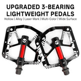 361 ° MTB Flat Pedals Mountain Bike Pedals, 3 Bearings CNC Adult Road Bike Pedals, Bicycle Platform Aluminum Alloy Non-Slip Pedal  9/16"