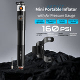 361° YQ-MBP-03 Mini Portable Air Pump With Air Pressure Gauge 160PSI