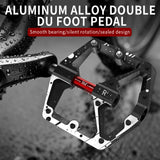 361° Wide Platform Bike Pedals, Aluminum Alloy Flat Pedals with Anti-Slip Pins, Smooth DU+Peilin Bearing System, Lightweight & Durable Design for MTB, Mountain, Commuter & Road Biking