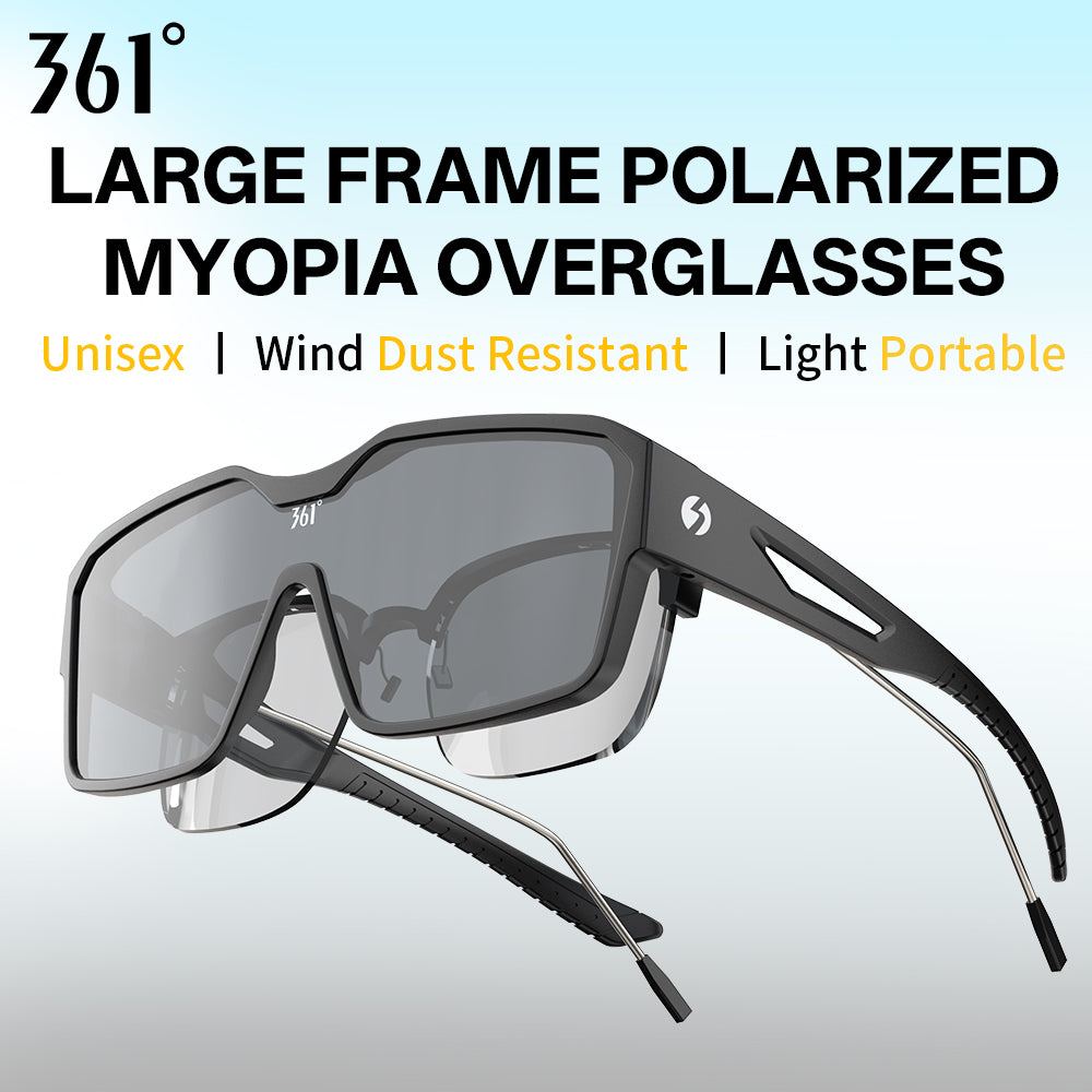 361° Polarized Over Glasses Sunglasses for Men Women, Fit Over Prescription Glasses, Large Frame Myopia Sunglasses, Lightweight Comfort Fit for Driving, Fishing, Sports