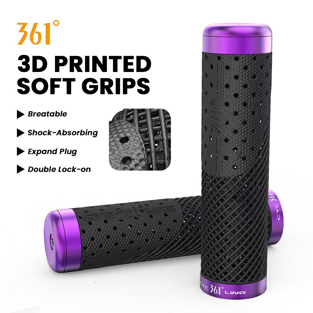 361°  YQ-GR-D53 Double Lock-on 3D Printed Bike Handlebar Grips