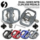 361 °  Mountain Bike Pedals PD-M680 Clip in Clipless Flat Combo Dual Sided - Road Bike MTB Sealed Bearing Bicycle Clips Pedal Compatible with Shimano SPD Cleats