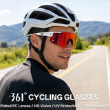 361° Cycling Sunglasses for Men Women, HD Polarized Sports Glasses with UV400 Protection, Lightweight Wraparound Shield Eyewear for Road Bike Riding, MTB, Running, Fishing