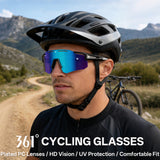 361° Cycling Sunglasses for Men Women, HD Polarized Sports Glasses with UV400 Protection, Lightweight Wraparound Shield Eyewear for Road Bike Riding, MTB, Running, Fishing