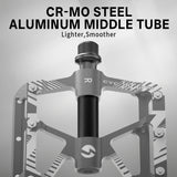 361 ° MTB Flat Pedals Mountain Bike Pedals, 3 Bearings CNC Adult Road Bike Pedals, Bicycle Platform Aluminum Alloy Non-Slip Pedal  9/16"