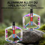 361° Wide Platform Bike Pedals, Aluminum Alloy Flat Pedals with Anti-Slip Pins, Smooth DU+Peilin Bearing System, Lightweight & Durable Design for MTB, Mountain, Commuter & Road Biking