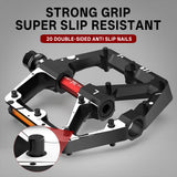361° Wide Platform Bike Pedals, Aluminum Alloy Flat Pedals with Anti-Slip Pins, Smooth DU+Peilin Bearing System, Lightweight & Durable Design for MTB, Mountain, Commuter & Road Biking