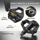 361° Road Bike Clipless Pedals Compatible with SPD-SL Cleats Flat Combo Dual Sides -Carbon Fiber Sealed Bearing Bicycle Pedal Ride with Sneakers/Cycling Shoes