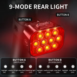 10 LED 8+9 Modes Rechargeable Bike Taillight