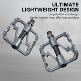 361° Aluminum Alloy Bike Pedals, 3-Bearing Mountain Bike Platform Pedals with Carbon Fiber Bushing & Chromoly Axle, Lightweight Durable Flat Pedals for MTB, Road, Hybrid Bikes