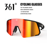 361° Polarized Cycling Sunglasses for Men & Women, TAC Polarized Lenses for High-Definition Vision, UV Protection Sport Glasses, Lightweight Wraparound Shield Eyewear for MTB, Road Bike, Running & Fishing
