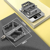 361 ° Mountain Bike Pedals MTB Pedals Flat, Adult Bicycle Road Bike Large Platform Nylon Non-Slip Pedal for Gravel Bike/Hybrid Bike 9/16"