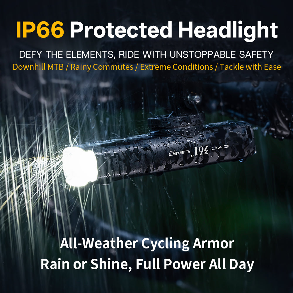 1300/1600/1800 Lumen with 5 Modes Rechargeable Bike Headlight