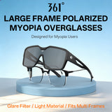 361° Polarized Over Glasses Sunglasses for Men Women, Fit Over Prescription Glasses, Large Frame Myopia Sunglasses, Lightweight Comfort Fit for Driving, Fishing, Sports