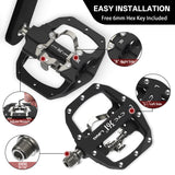 361 °  Mountain Bike Pedals PD-M680 Clip in Clipless Flat Combo Dual Sided - Road Bike MTB Sealed Bearing Bicycle Clips Pedal Compatible with Shimano SPD Cleats