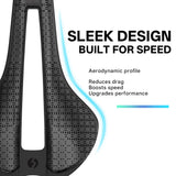 361° YQ-GS800 3D Printed Bike Saddle - Bicycle Nylon 143 2455 mm Bike Seat for Road Bike Mountain Bike Cycling - MTB Gravel Bike Men Women Comfortable Saddles