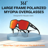 361° Polarized Over Glasses Sunglasses for Men Women, Fit Over Prescription Glasses, Large Frame Myopia Sunglasses, Lightweight Comfort Fit for Driving, Fishing, Sports