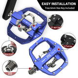 361 °  Mountain Bike Pedals PD-M680 Clip in Clipless Flat Combo Dual Sided - Road Bike MTB Sealed Bearing Bicycle Clips Pedal Compatible with Shimano SPD Cleats