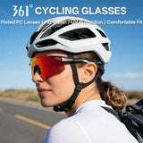 361° Cycling Sunglasses for Men Women, HD Polarized Sports Glasses with UV400 Protection, Lightweight Wraparound Shield Eyewear for Road Bike Riding, MTB, Running, Fishing